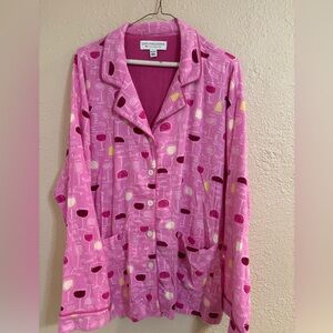 Karen Neuburger Live Love Lounge Soft Cozy Warm Wine Two Piece Pajamas SZ XXL